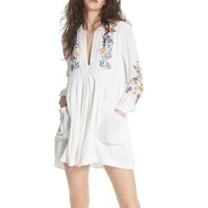 Free People Embroidered Flower Dress XS